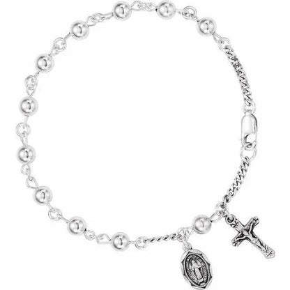 Crucifix & Medal Rosary Bracelet