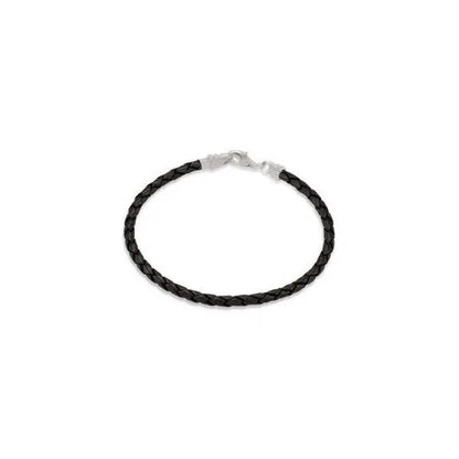 Kera® 3.0 mm Black Braided Leather Bracelet