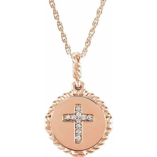 Accented Cross Disc Necklace