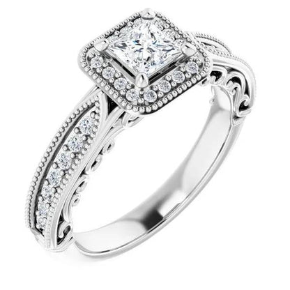 Vintage-Inspired Halo-Style Engagement Ring