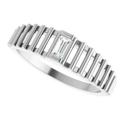 Straight Baguette Solitaire Ring