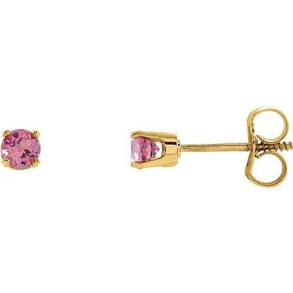 Round 4-Prong Youth Birthstone Stud Earrings