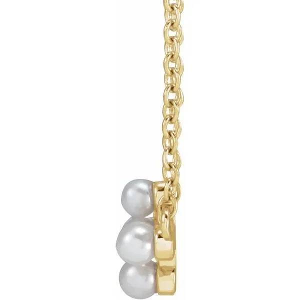 Pearl Sideways Cross Necklace