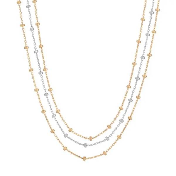 SS + YELLOW GOLD PLATED DUET NECKLACE