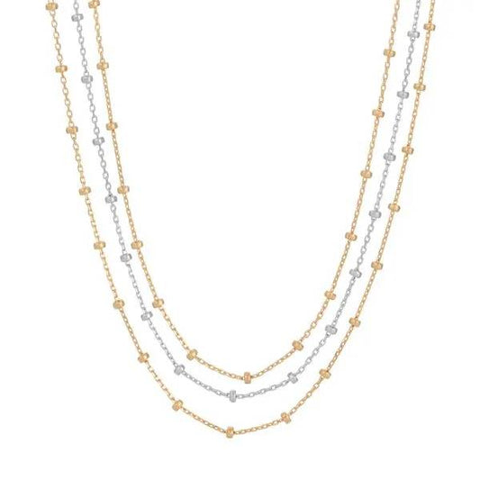 SS + YELLOW GOLD PLATED DUET NECKLACE