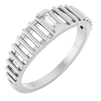 Straight Baguette Solitaire Ring